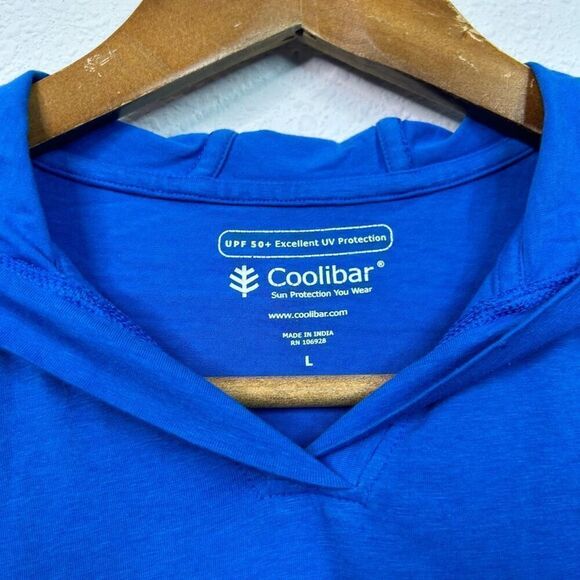 Coolibar Kids Solid Blue UPF 50+ UV Sun Protection Pullover Hoodie Size L - Picture 5 of 12